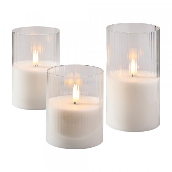 Vorbestellung: (276) LED Wachskerze im Glas,S/3,m/T,2xAA