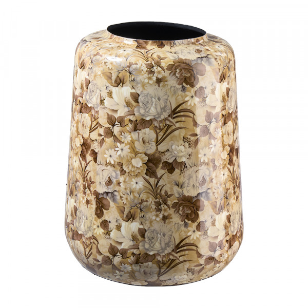Vorbestellung: (476) Metall-Dekovase Blumenmuster