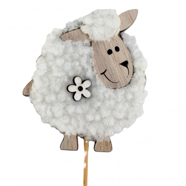 Woll-Holz Schaf "Dolly" Stecker
