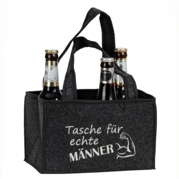 Filz-Tasche für 6 Flaschen "Tasche für echte Männer"