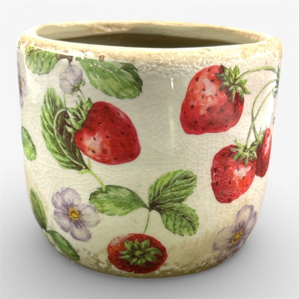 Keramiktopf "Erdbeeren" -D10cm
