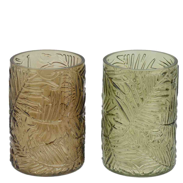 Glas-Teelichter 2f sort.