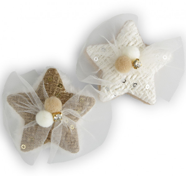 (ab 15.9. erhältlich) Polyester-Stern 'Paillet' 2fach