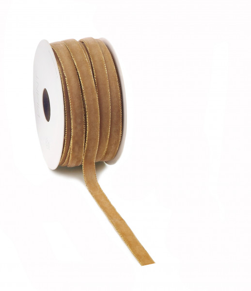Samtband Velvety mit Goldrand
