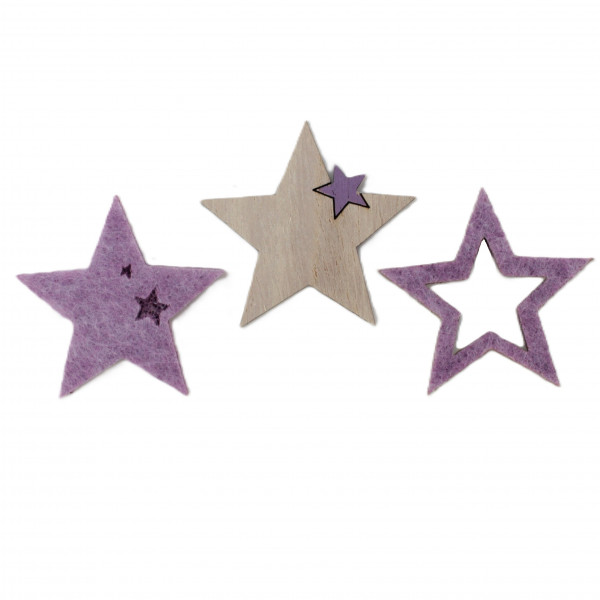 Holz-Sternenmix Paletto 3f sort.