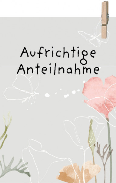 Trauerkarte MINI &quot;spring&quot;-&quot;Aufrichtige Anteilnahme&quot;