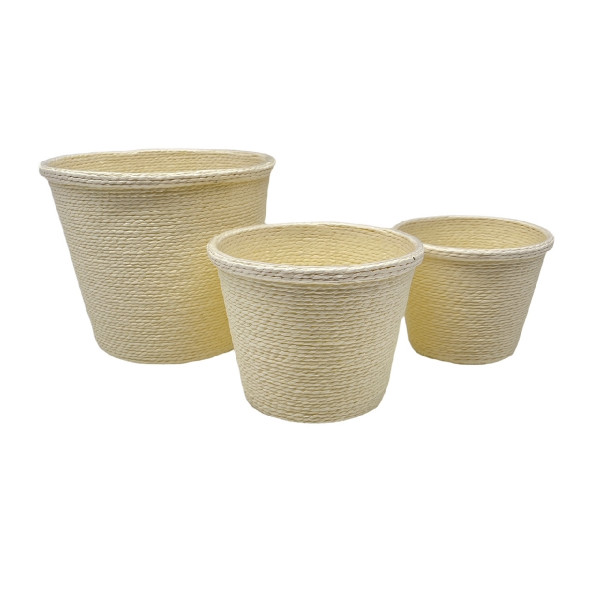 Papiertopf in Strickoptik mit fester Innenfolie