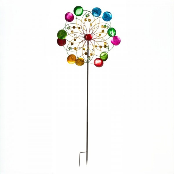 Metall-Windrad (doppelt) als Gartenstecker