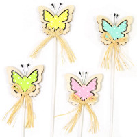 Holzschmetterlingsstecker 4f. Sort. Holzschmetterlingsstecker 4f. Sort.