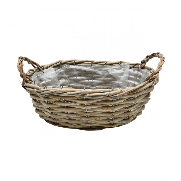 Korb "Basico" oval mit 2 Henkel und Folie