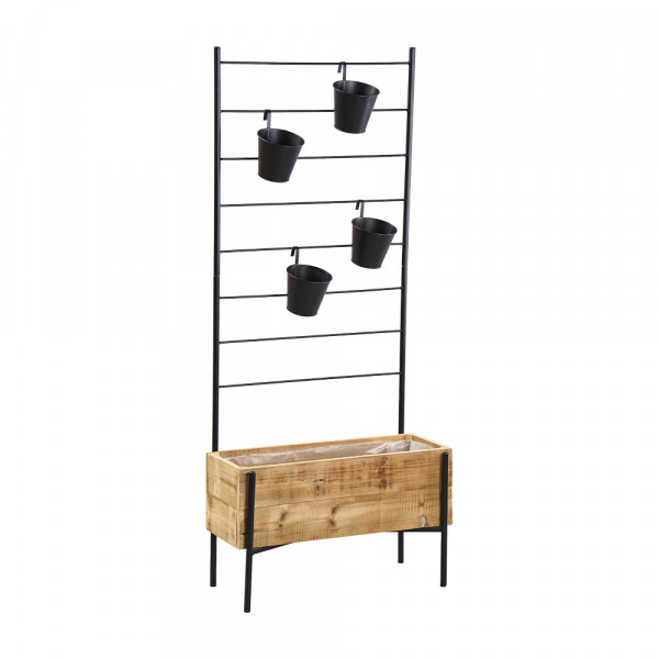 Vorbestellung: (040) Holz-Pflanzkasten mit Metallgestell