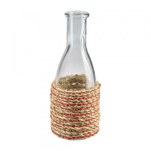 Vase Glas mit Seegras
