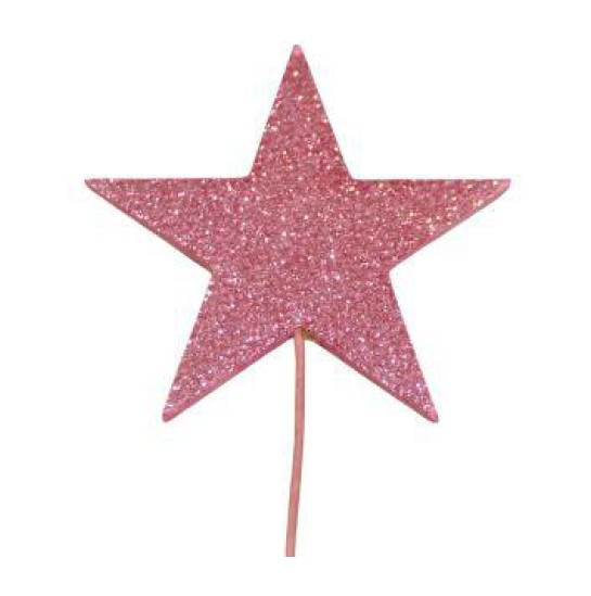 Holz-Glitterstern am Pick