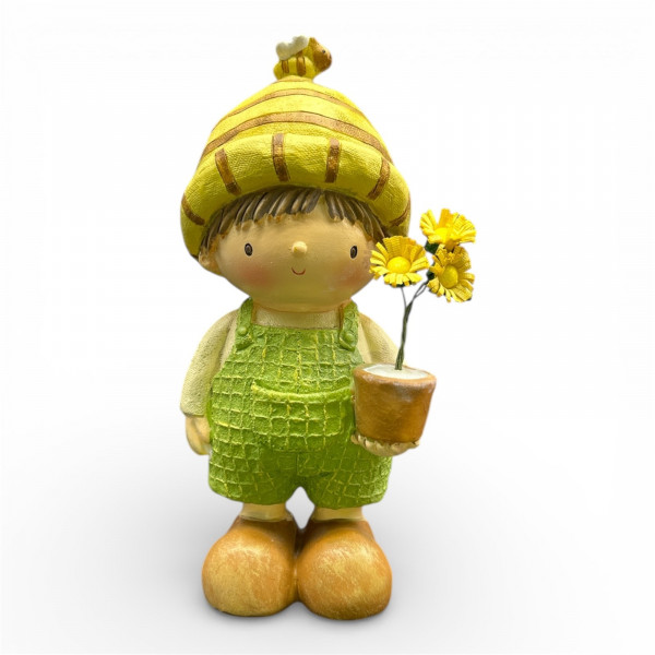 Poly Junge mit Blumentopf