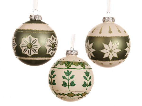 Glas-Kugel "Sterne modern" 3f sort.