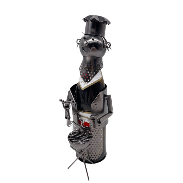 Metall-Bier-Flaschenhalter "Grillmeister"