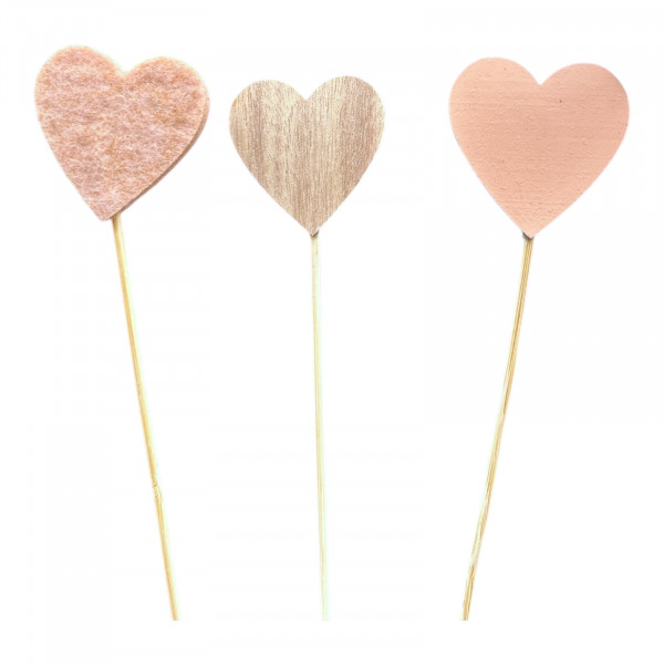 Holz-Herz Almera Stecker 3f sort.