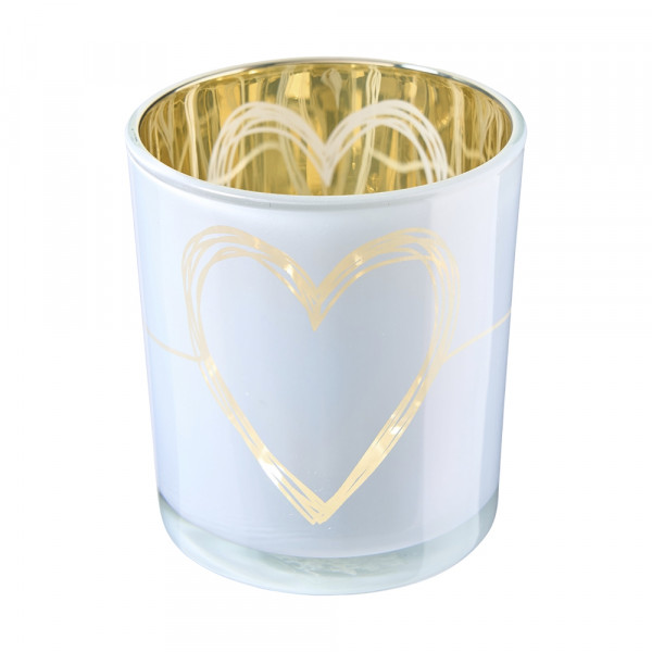 Glas-Windlicht mit Herz