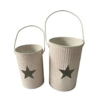 Metall-Stern Laterne mit Glas