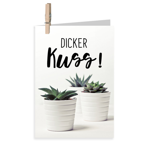 Karte MINI mit Klammer ''Urban Jungle Mini - Dicker Kuss!'