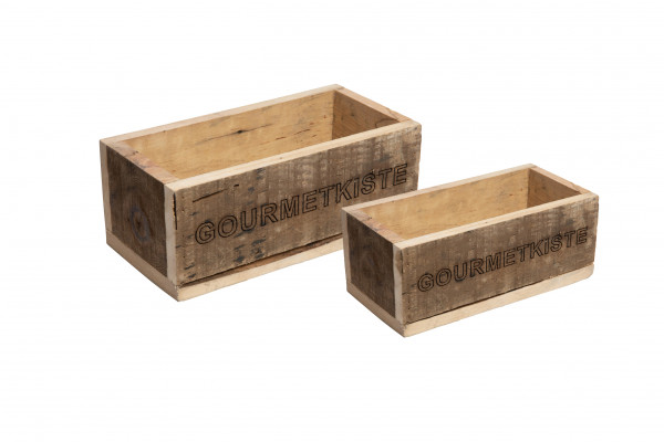 Holz-Kiste "GOURMET KISTE" Set/2