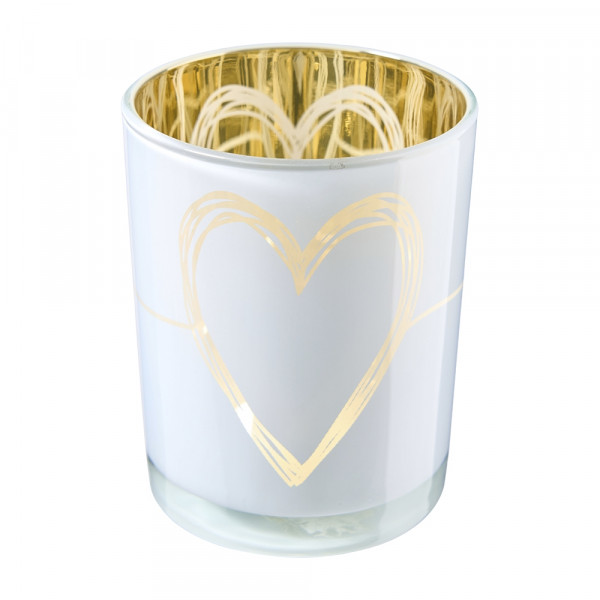 Glas-Windlicht mit Herz