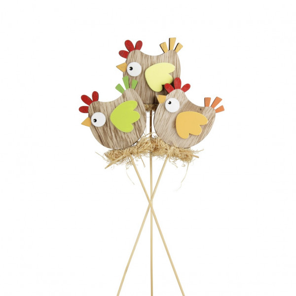 Holz-Huhn "Chicken" am Pick 3f sort
