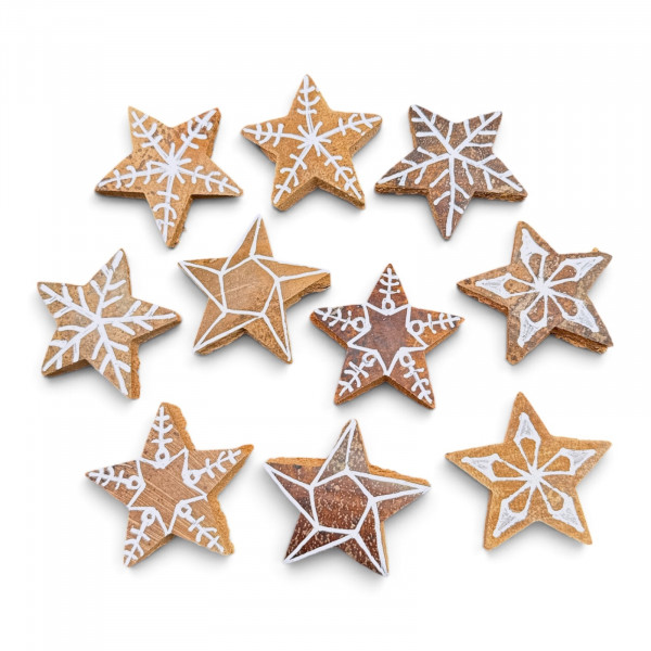 Kokos-Sterne handbemalt