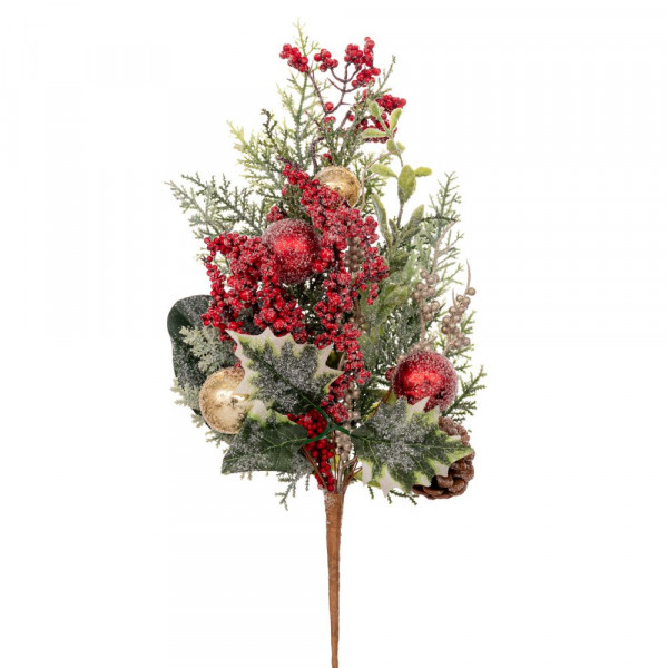 (ab 15.9. erhältlich) Weihnachtszweig mit Beeren und Kugeln