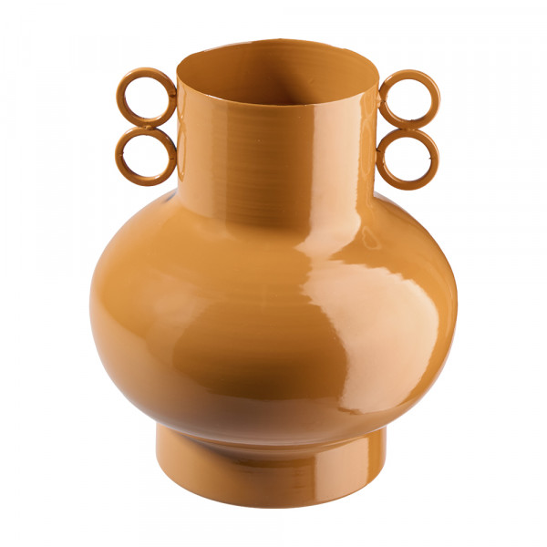 Vase Metall mit Ringen x4