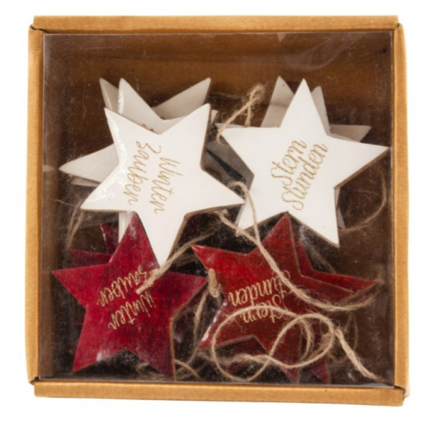 Holzsterne "Winter Zauber" 4 fach sort.
