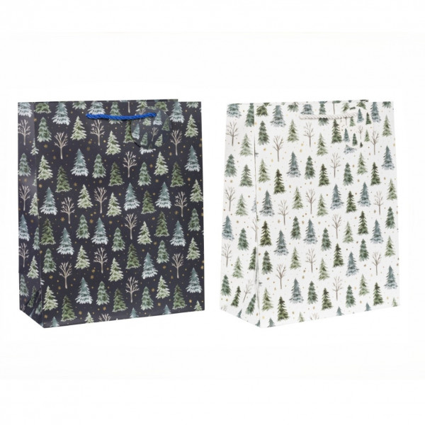 Papier-Geschenktüte "Tannenbaum-Motiv" 2f.sort.