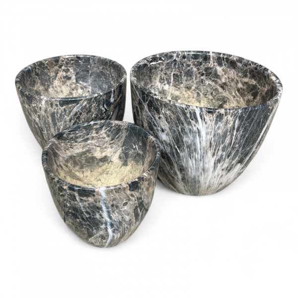 Keramiktopf "Emperor Belly" rund Set/3