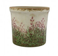 Keramik-Übertopf mit Blumenwiese Keramik-Übertopf mit Blumenwiese