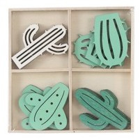 Holz-Streuer Kaktus mix in Box