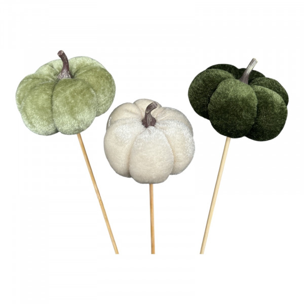 Stoff-Kürbis Stecker 3f sort.