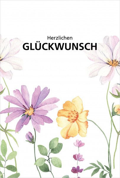 Grußkarte &quot;Bloom&quot; mit Kuvert &quot;Herzlichen Glückwunsch&quot;