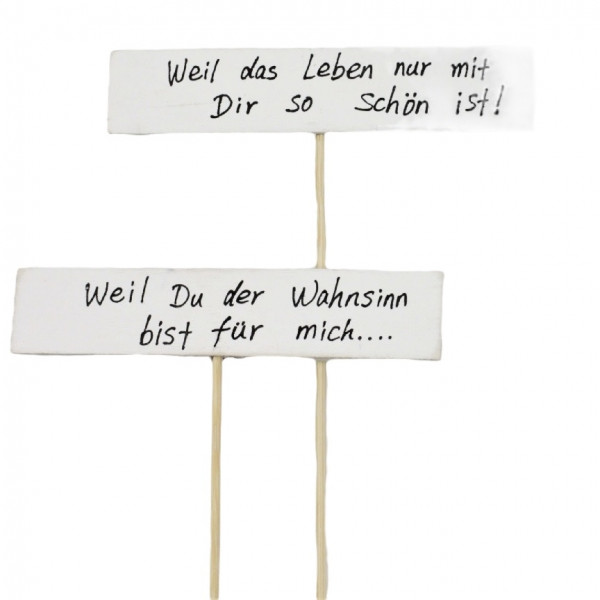 Holz-Sprüche Stecker 2fach sort.