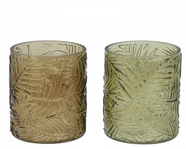 Glas-Teelichter 2f sort.