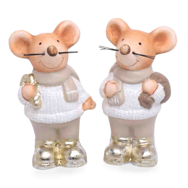 (ab 15.9. erhältlich) Keramik-Maus, 2 sort.