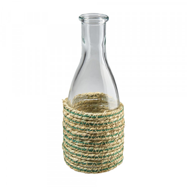 Vase Glas mit Seegras