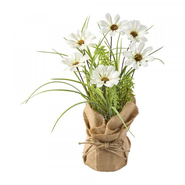 Vorbestellung: (263) Blüten mit Gras im Jutesack