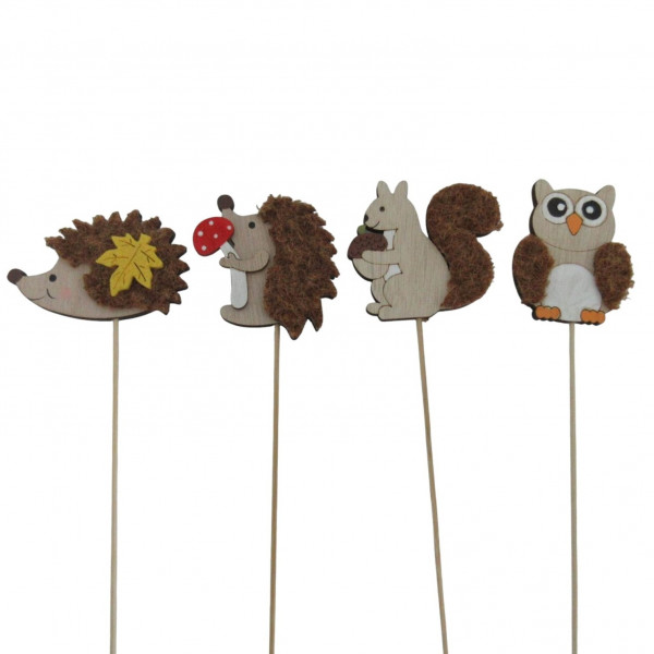 Holzstecker Herbsttiere 4f sort.