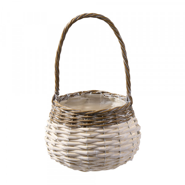 (044) Korb "Raphael" Spaltweide mit Henkel D18cm