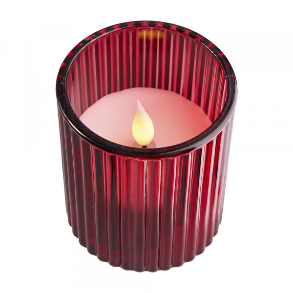 (600) LED Kerze Glas Wachs 2AAA Batterien