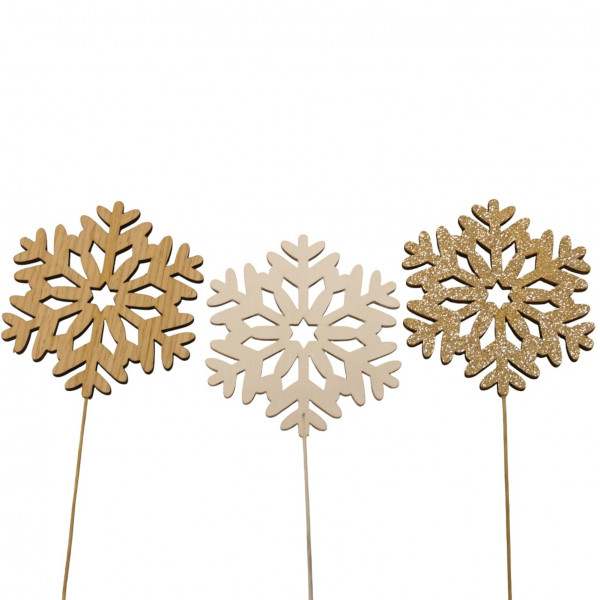 (ab 15.9. erhältlich) Holz-Schneeflocke am Pick 3f sort.