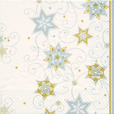 20 Servietten Weihnachten "Stars &amp; Swirls silver"