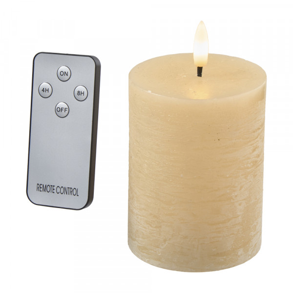LED-Rustikkerze mit Remote und Timer