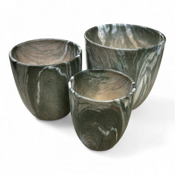 Keramiktopf "Emperor Belly" rund Set/3