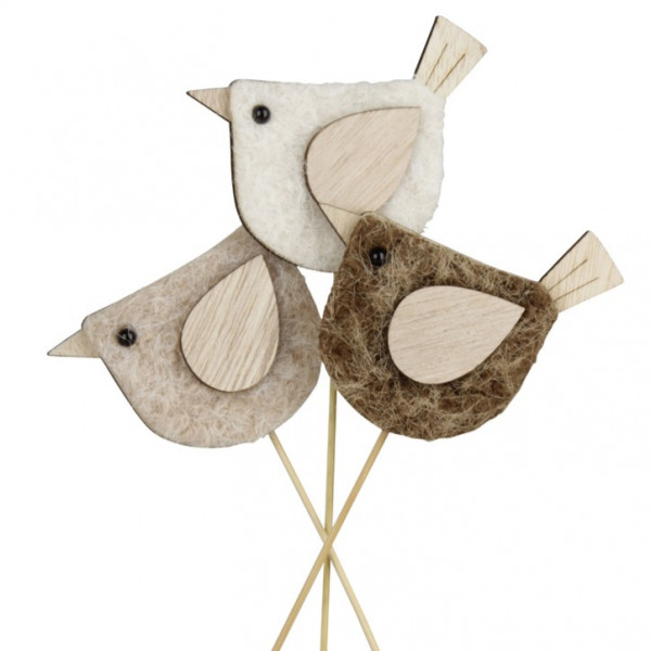 Holz-Vogel am Pick 3fach